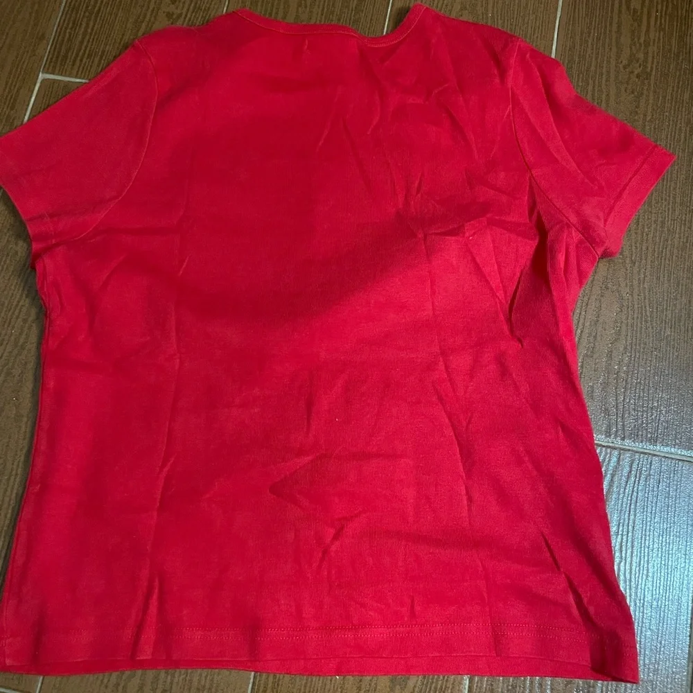 SML Sport red Stars Stripes heart tshirt cotton size small glitter graphic tee - Picture 10 of 12